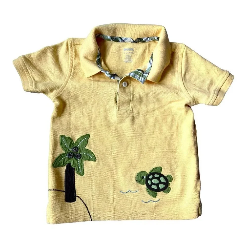 Baby Boys Gymboree Turtle Pique Polo Shirt - Sz 18-24 mo
